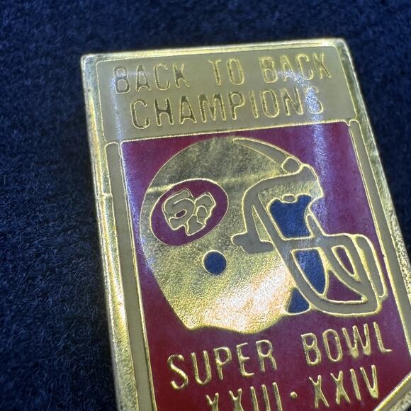Back to Back Super Bowl Champions SF 49ers 23 24 XXIII XXIV San Francisco Pin - Picture 4 of 8
